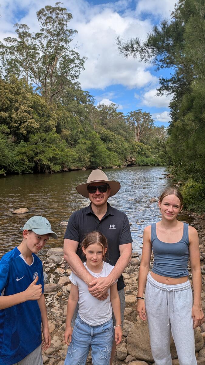 Family day out at the river