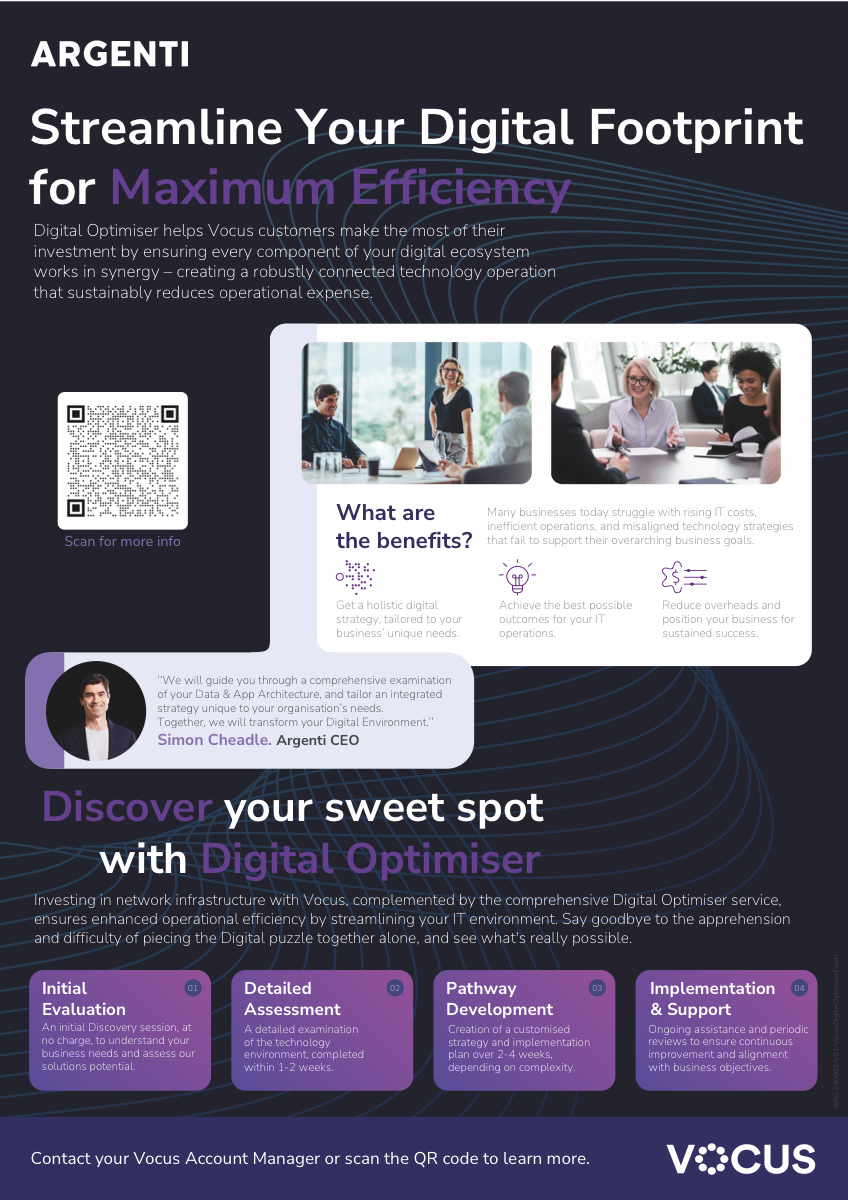 Vocus Digital Optimiser Flyer